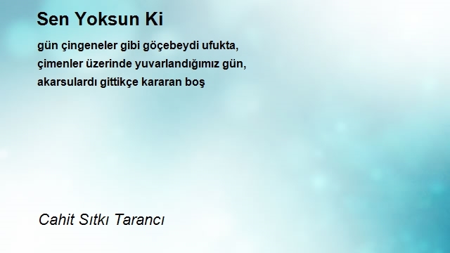 Cahit Sıtkı Tarancı