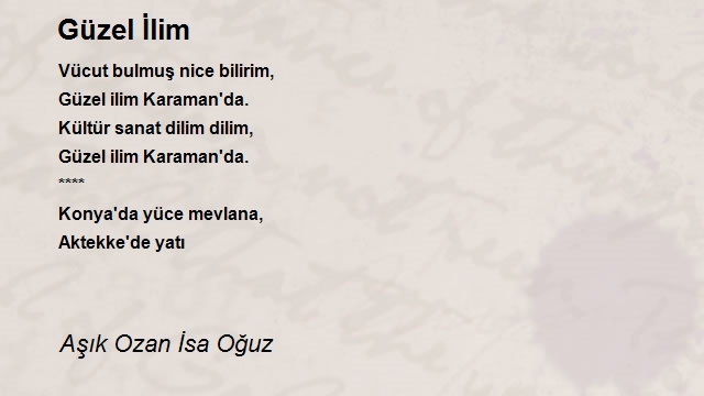 Aşık Ozan İsa Oğuz