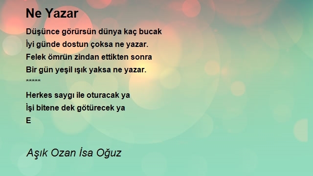 Aşık Ozan İsa Oğuz