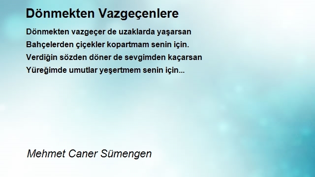 Mehmet Caner Sümengen