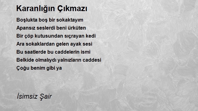 İsimsiz Şair