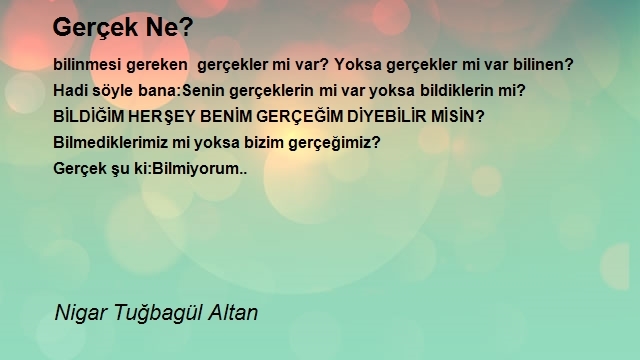 Nigar Tuğbagül Altan