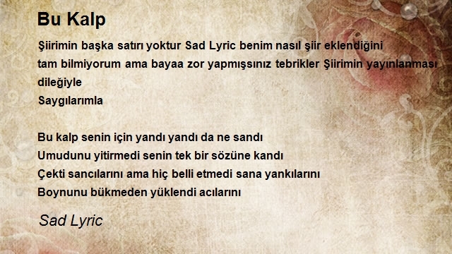 Sad Lyric