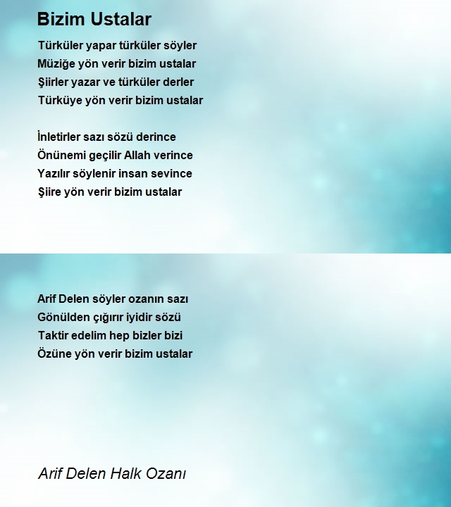 Arif Delen Halk Ozanı