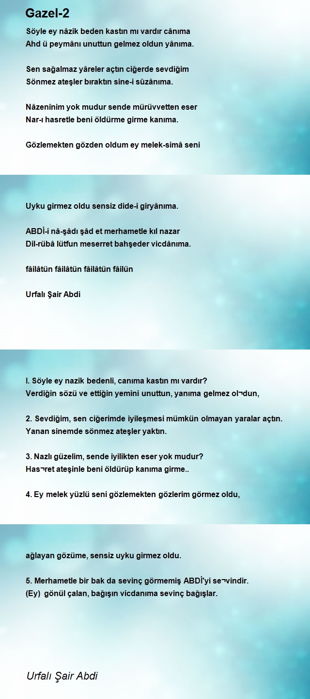 Urfalı Şair Abdi