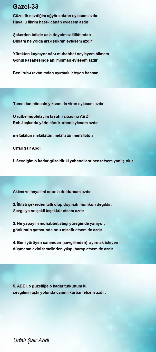 Urfalı Şair Abdi