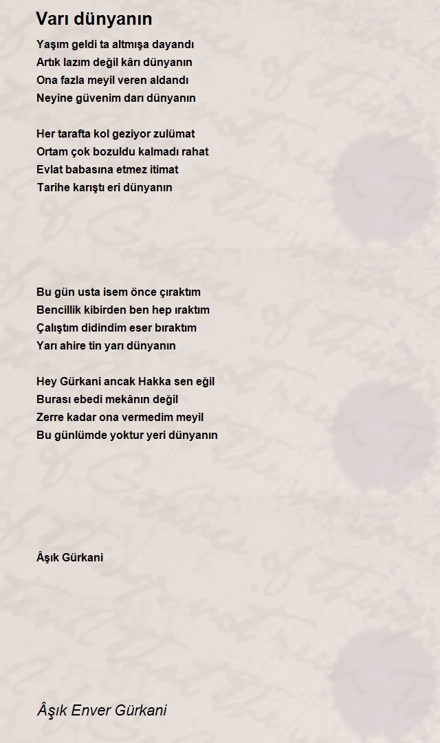 Âşık Enver Gürkani