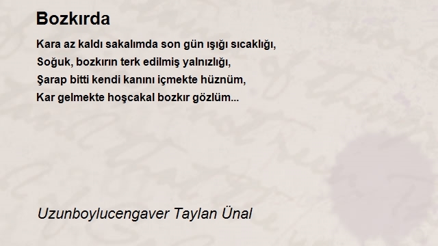 Uzunboylucengaver Taylan Ünal