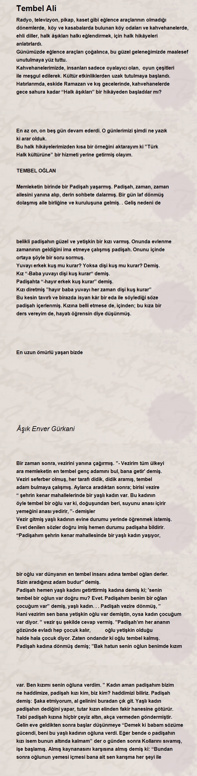 Âşık Enver Gürkani