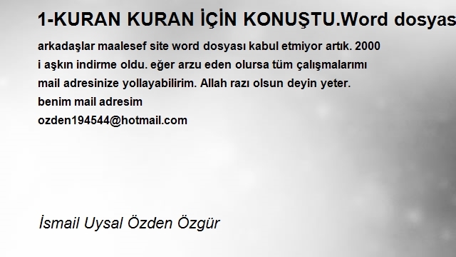 İsmail Uysal Özden Özgür