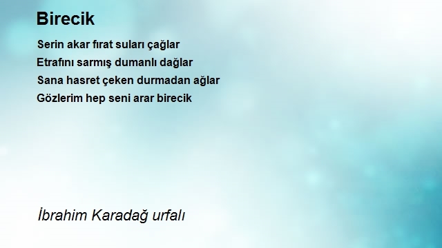 İbrahim Karadağ urfalı 