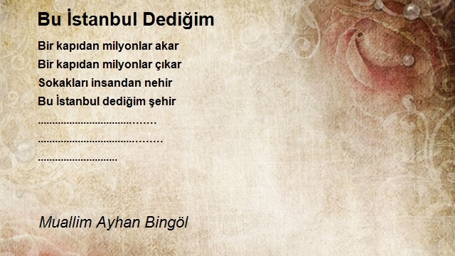 Muallim Ayhan Bingöl