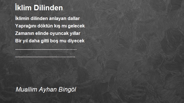 Muallim Ayhan Bingöl