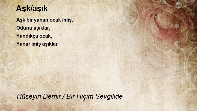 Hüseyin Demir / Bir Hiçim Sevgilide