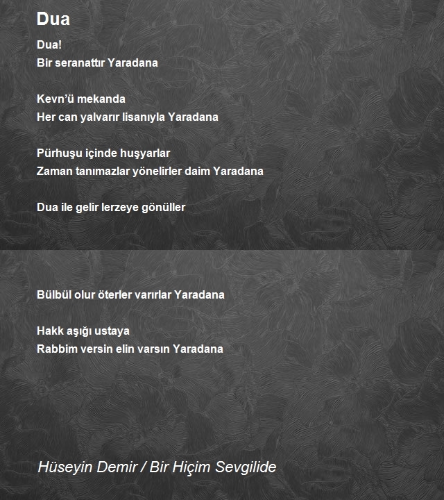 Hüseyin Demir / Bir Hiçim Sevgilide