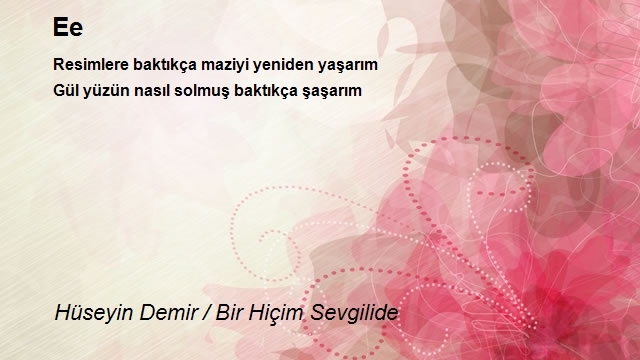 Hüseyin Demir / Bir Hiçim Sevgilide