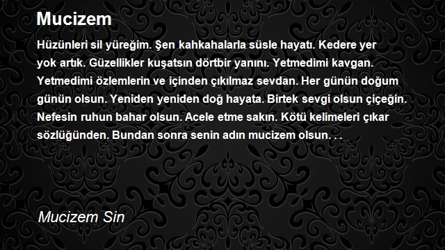 Mucizem Sin