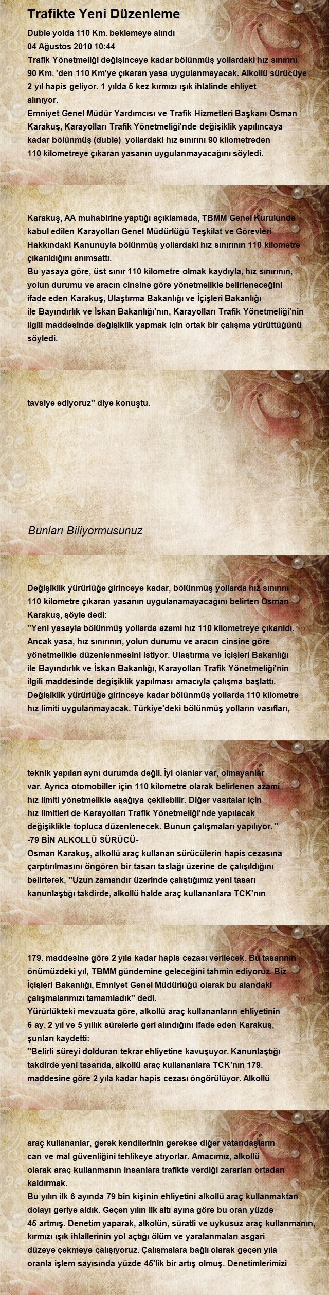 Bunları Biliyormusunuz