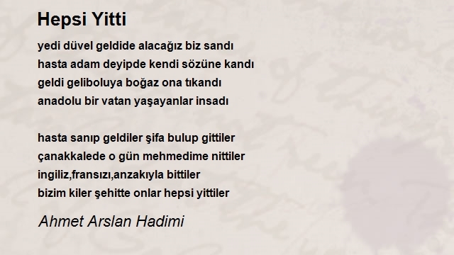 Ahmet Arslan Hadimi