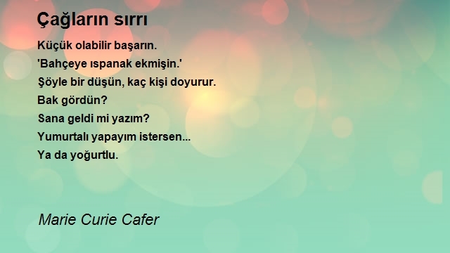 Marie Curie Cafer