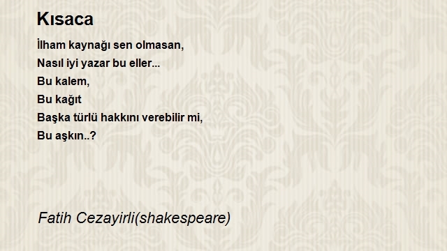 Fatih Cezayirli(shakespeare)