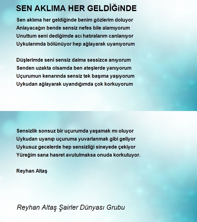 Reyhan Altaş Şairler Dünyası Grubu