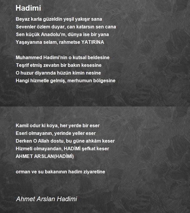 Ahmet Arslan Hadimi