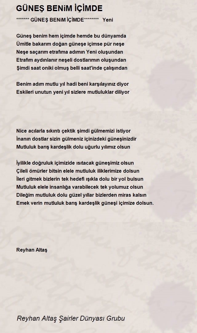 Reyhan Altaş Şairler Dünyası Grubu