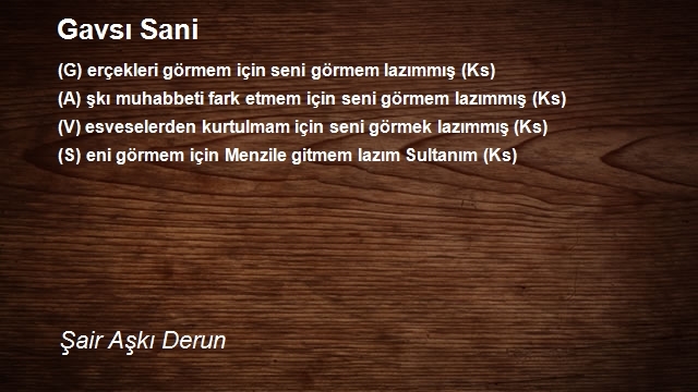 Şair Aşkı Derun