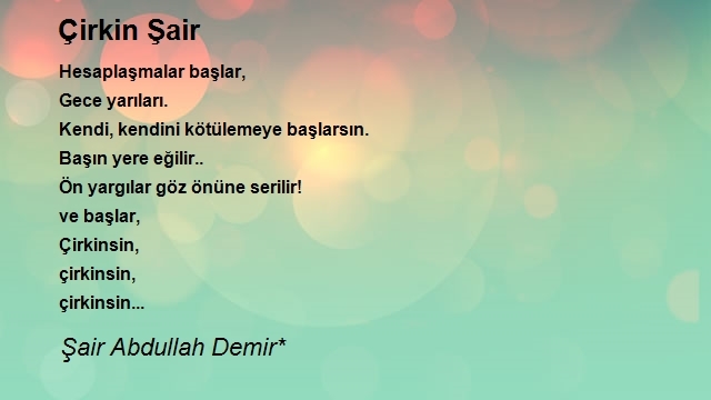 Şair Yazar Abdullah Demir