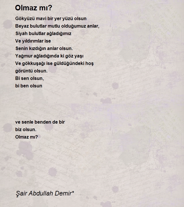 Şair Yazar Abdullah Demir