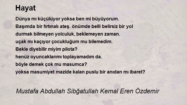 Mustafa Abdullah Sibğatullah Kemal Eren Özdemir