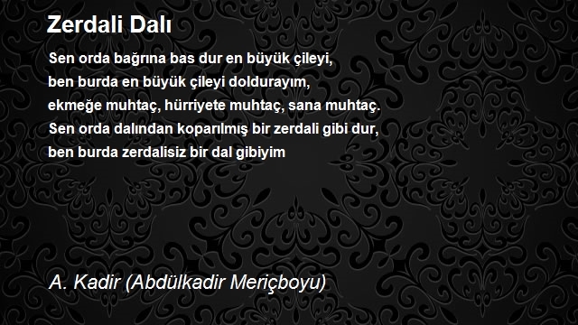 A. Kadir (Abdülkadir Meriçboyu)