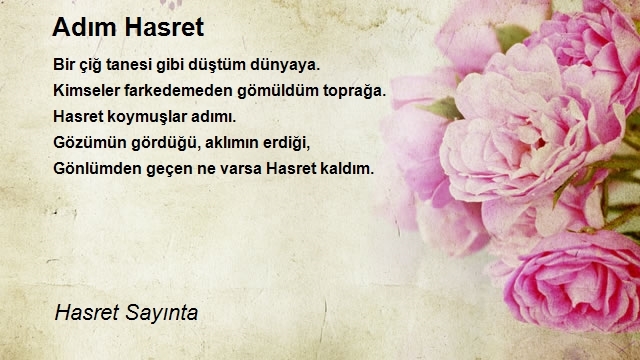 Hasret Sayınta