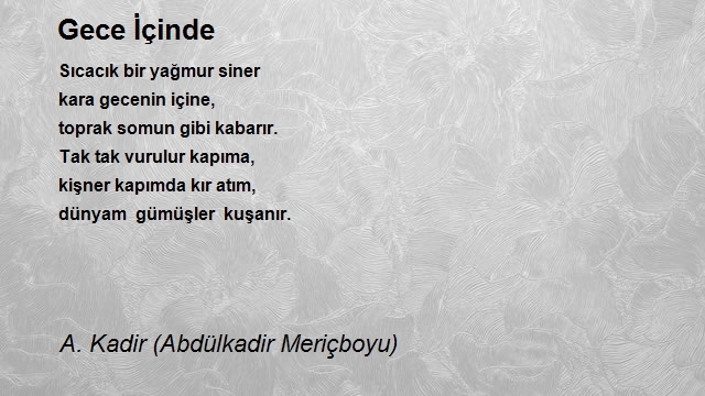 A. Kadir (Abdülkadir Meriçboyu)