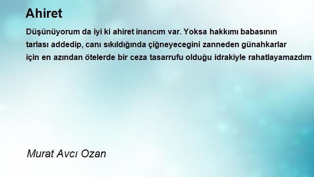 Murat Avcı Ozan