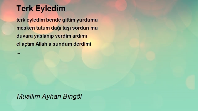 Muallim Ayhan Bingöl