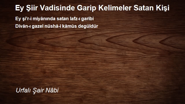 Urfalı Şair Nâbi