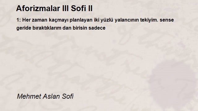 Mehmet Aslan Sofi