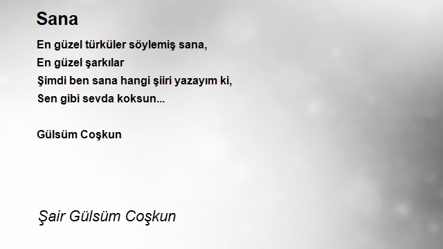 Şair Gülsüm Coşkun