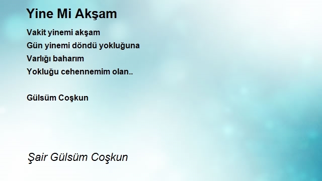 Şair Gülsüm Coşkun