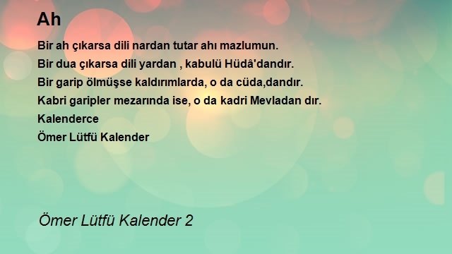 Ömer Lütfü Kalender 2