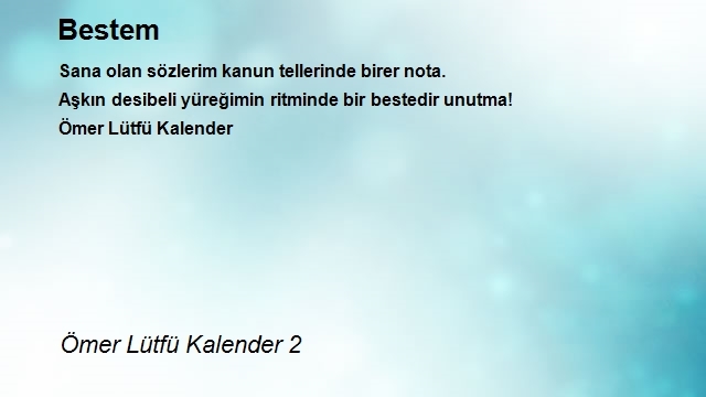 Ömer Lütfü Kalender 2