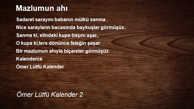 Ömer Lütfü Kalender 2