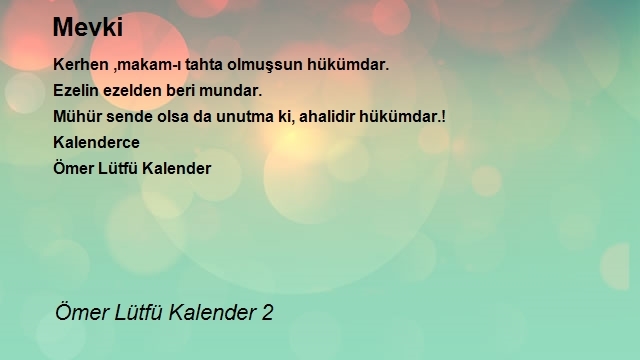 Ömer Lütfü Kalender 2