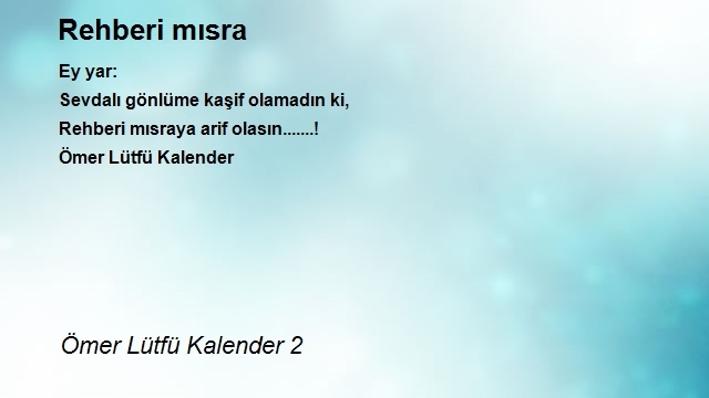 Ömer Lütfü Kalender 2