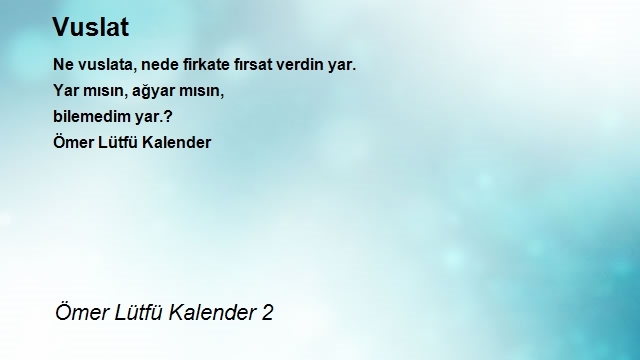 Ömer Lütfü Kalender 2