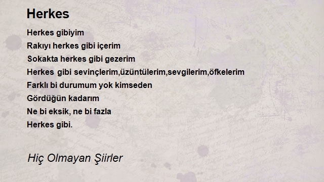 Hiç Olmayan Şiirler