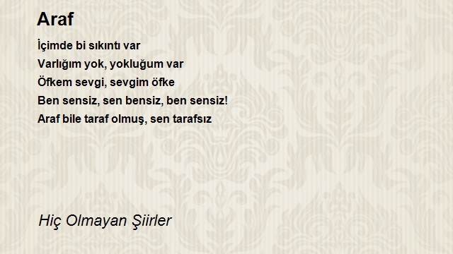 Hiç Olmayan Şiirler