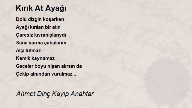 Ahmet Dinç Kayıp Anahtar